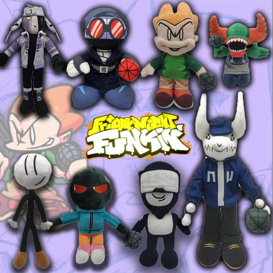 Friday Night Funkin Plush Toy Anime Stuffed Doll Skid Pump Whitty Soft Figures Boyfriend Spooky Model Kids Children Fans Gifts