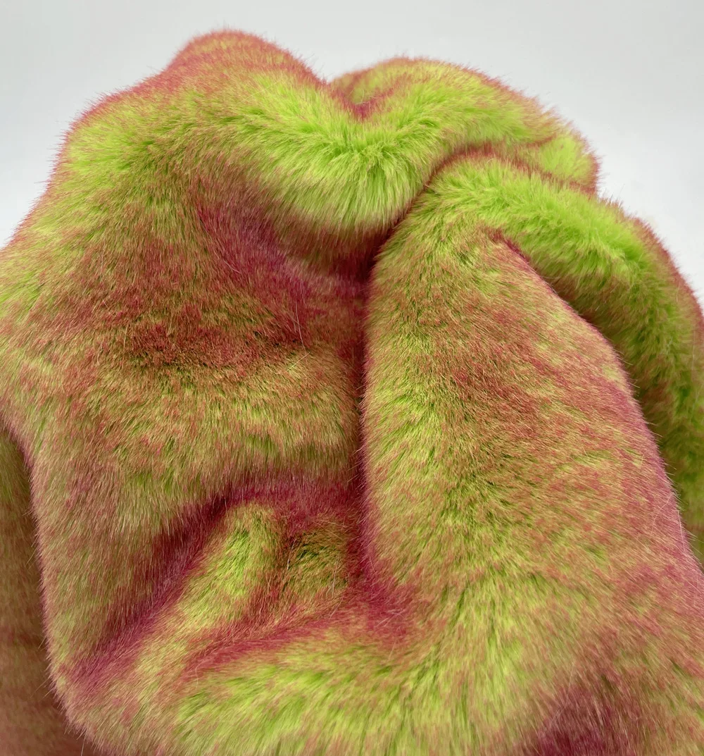 

Rainbow dyeing tips,15mm faux mink fur,Plush fabric,faux fur fabric,sewing material