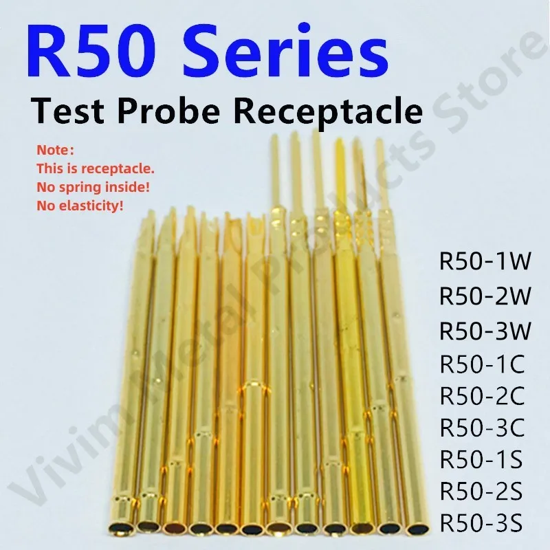 R50 Series PCB Test Probe Receptacle Pogo Pin Connect Socket R50-2S 1S 3S 1C 2C 3C 1W 2W 3W  Spring Test Pin P50-B P50-B1 0.68mm