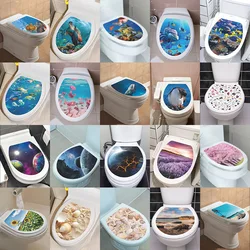 1 adet 3D klozet duvar Sticker sanat duvar kağıdı banyo çıkartmaları kendinden yapışkanlı çıkarılabilir tuvalet kapağı Sticker ev dekor aksesuarları