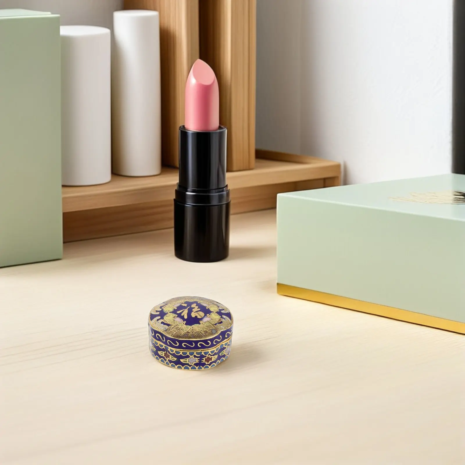 

European Vintage Jewellery Box Small Round Metal Trinket Chest Enameled Jewelry Keepsake Organizer Rings Earrings Storage