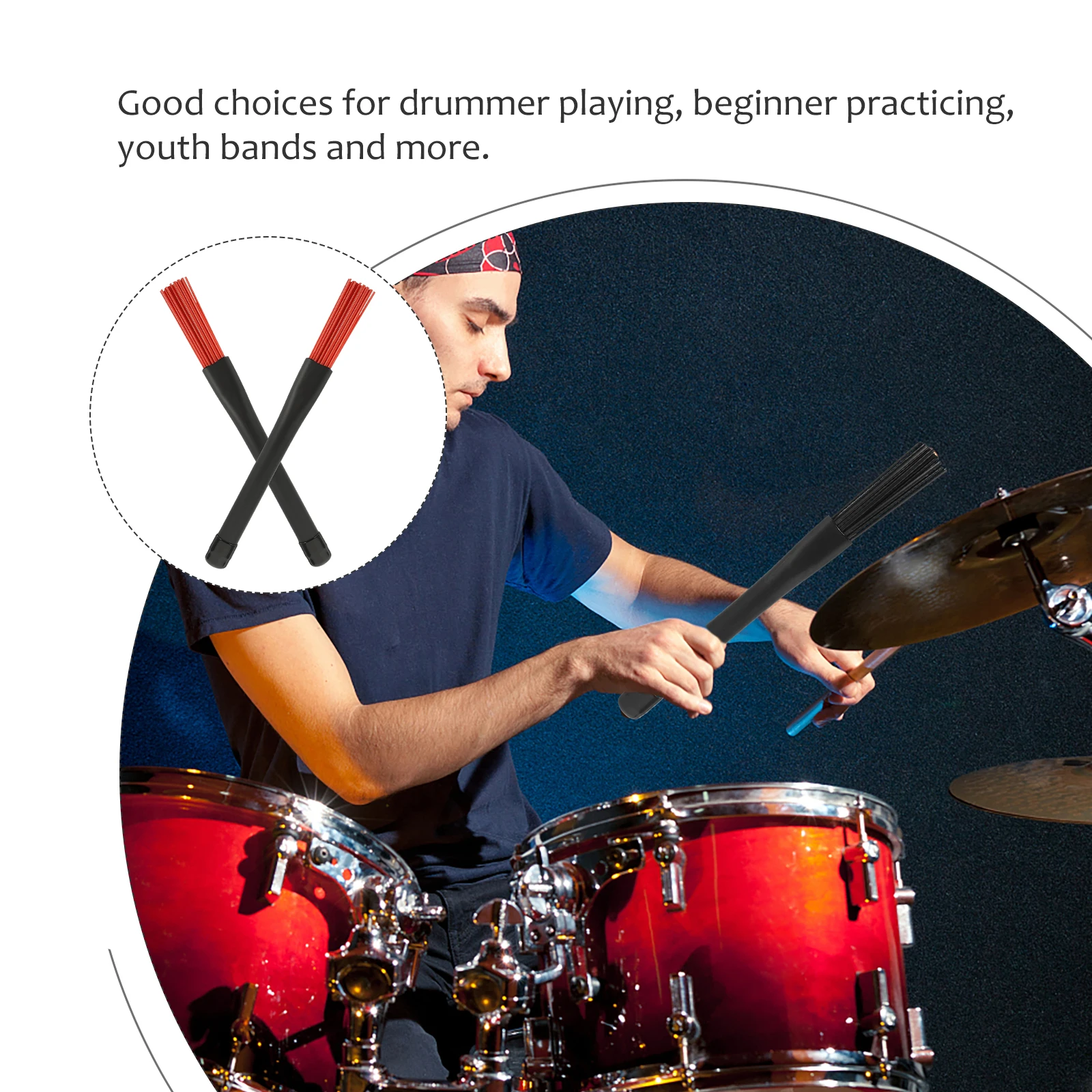 

Drum Sticks and Brushes Percussion Instrument Drumstick for Mallets Accessory Jazz