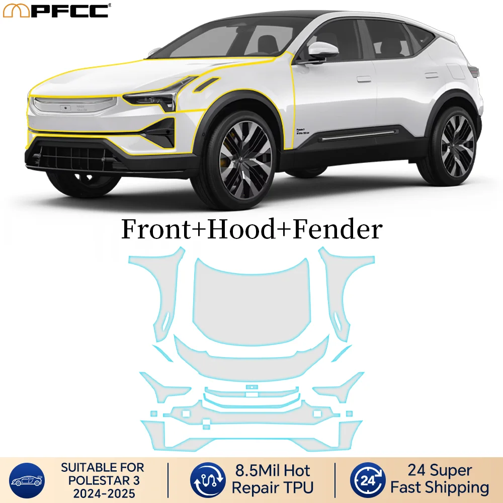 9Mil For Polestar 3 2024-2025 PPF Film Precut Paint Protection Film Full Vehicle Anti-scratch Exterior TPU Transparent Car Wrap