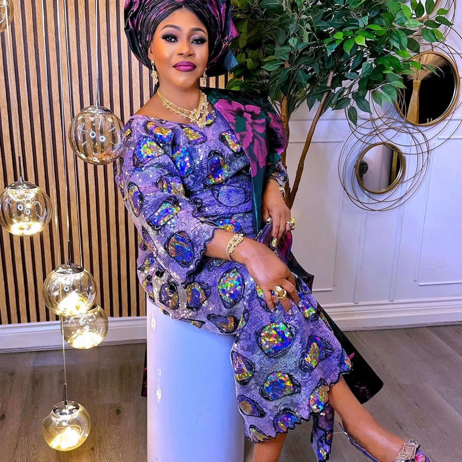 

Premium African Handmade Organza Lace 2025 Nigerian Hollow Out Embroidery For Wedding Party Cloth With Colorful Sequins