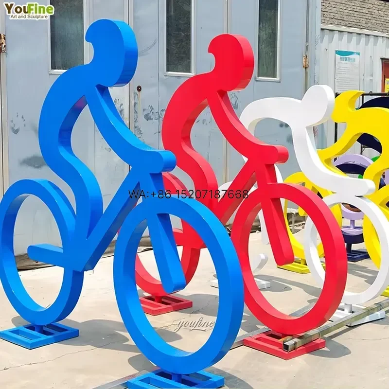 Wmwmnu for Abstract Art Stainless Steel Large Abstract Metal Bike Sculptures