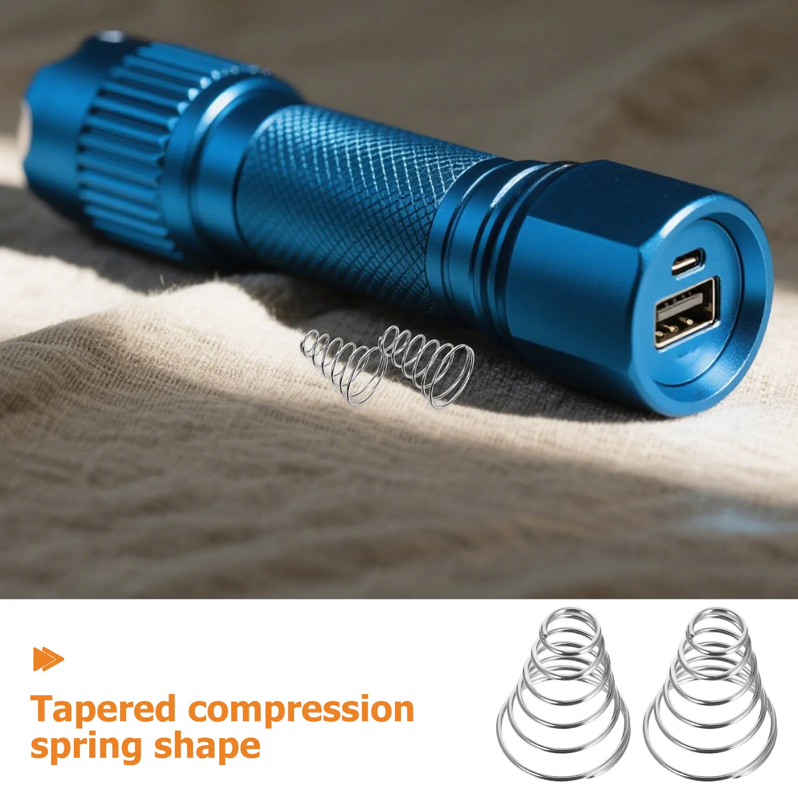 20Pcs Flashlight Battery Contact Spring Stainless Steel Conical Compression Spring Replacement Aa Battery Holder Connector