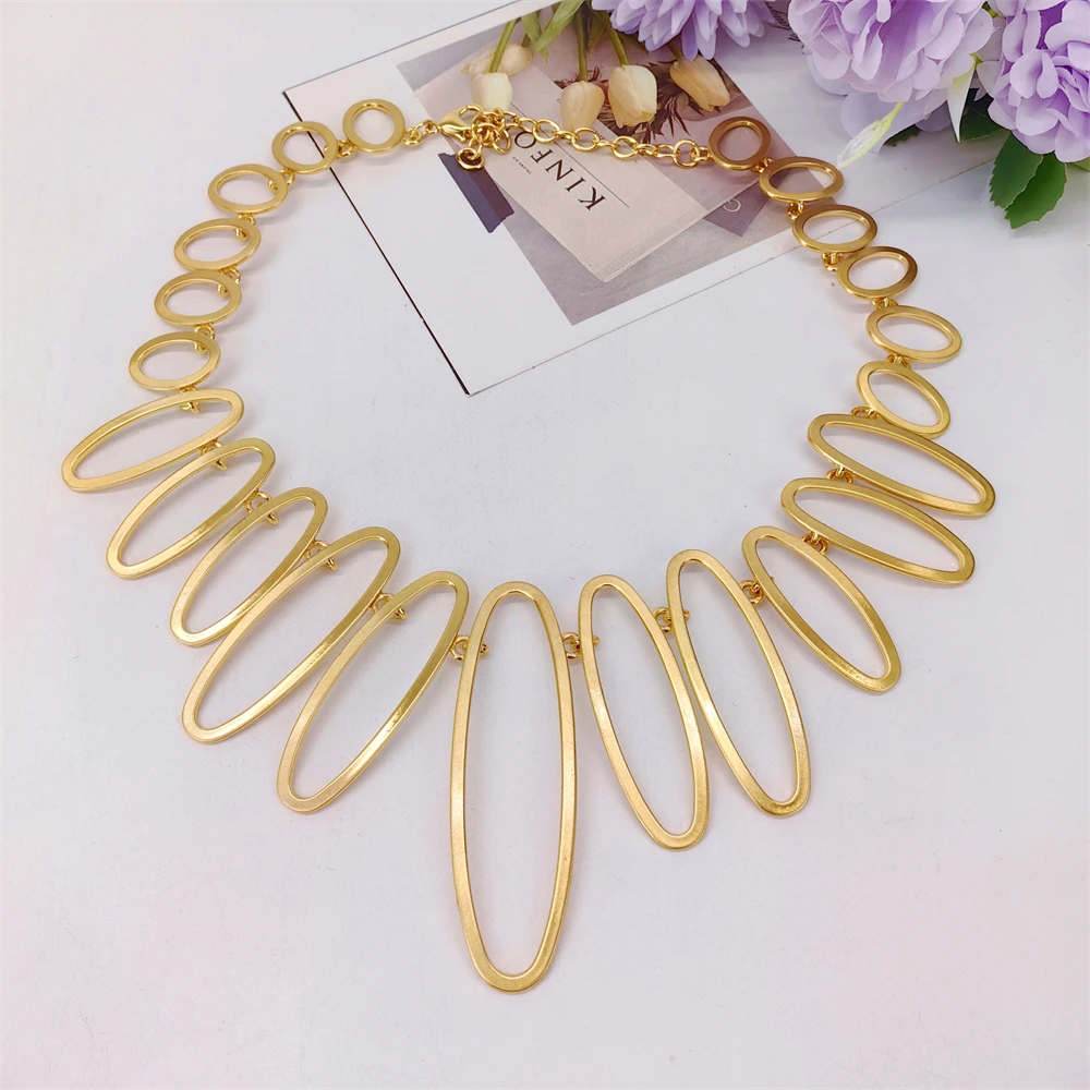 ESALE Dubai Gold Color Jewelry Set Classic Square Geometry Necklace Earring Bracelet Ring For Women Wedding Gifts 2026 New