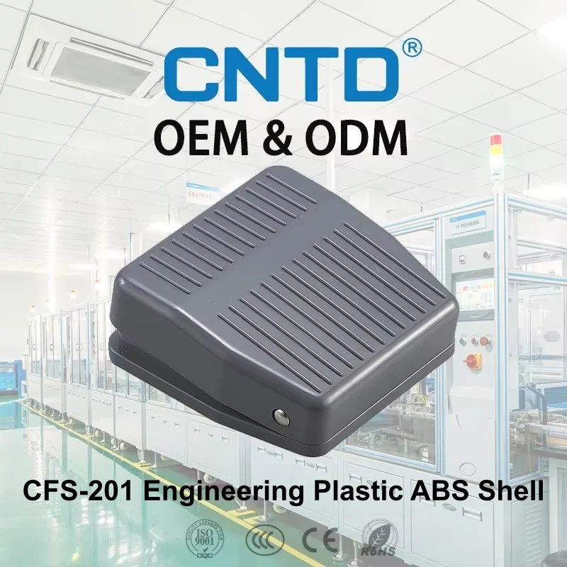 CNTD CFS-201 Foot Switch Pedal Momentary 1NO 1NC 10A 250V ABS 1M 2M 3M Cable Industrial Micro Switch CNC Press Machine