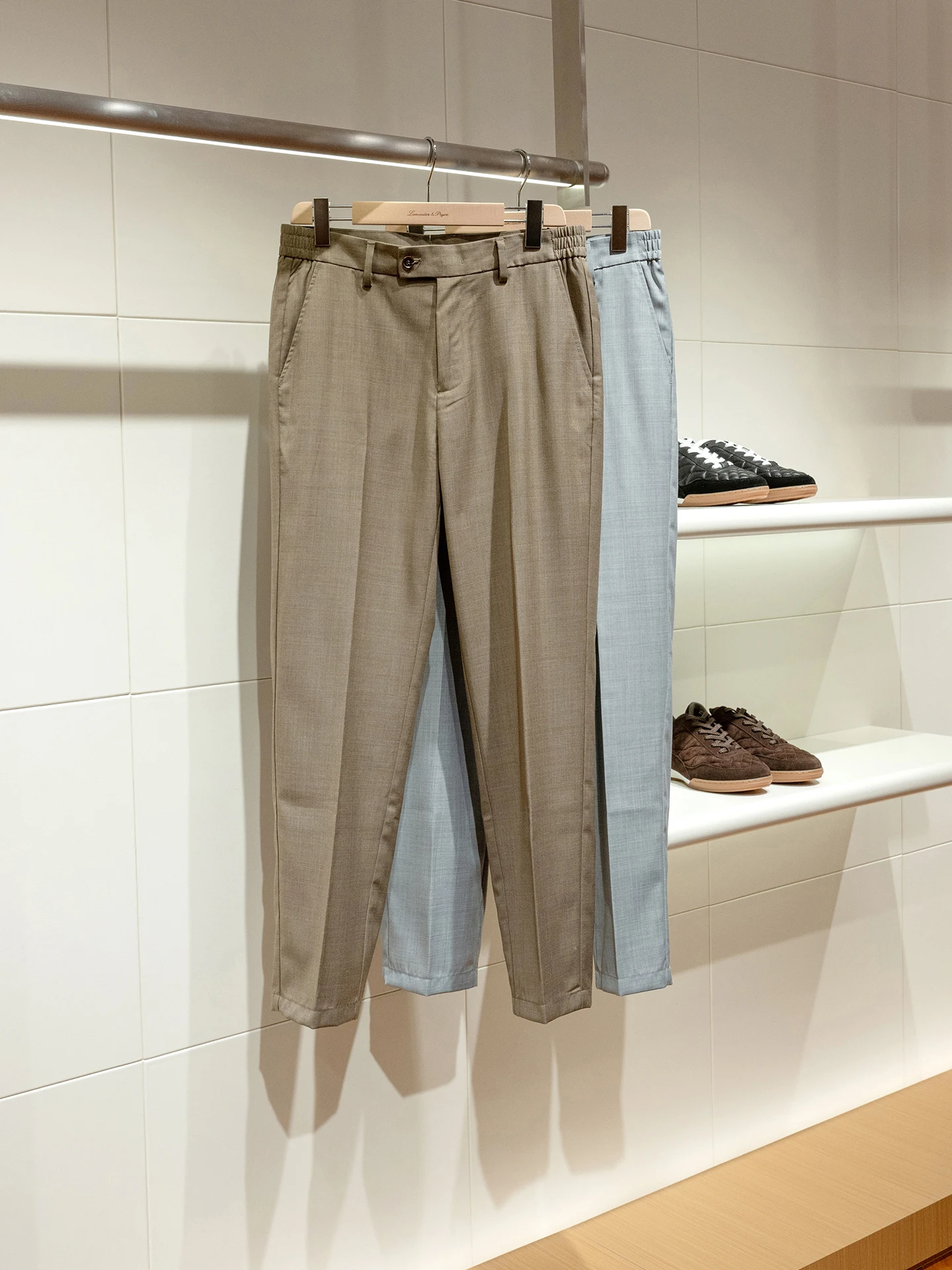 Waable Woolen Casual Men's West Pants Straight Leg Button Sle Commute Wind Chinese Production 70.6% Polyester 29.4% Wool
