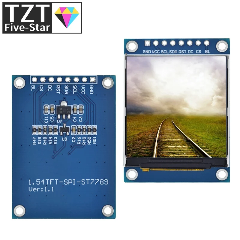 1.54 Inch 1.54" Full Color TFT Display Module HD IPS LCD LED Screen 240x240 SPI Interface ST7789 For Arduino