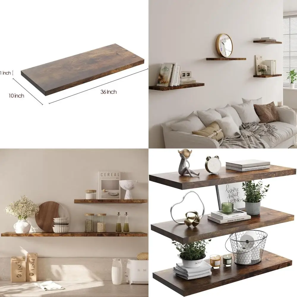 Set Of 3 Rustic Bro…