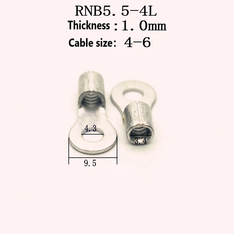 10 Pcs RNB 5.5-3/3.5/4L Type 12-10 AWG Non-Insulated Rings