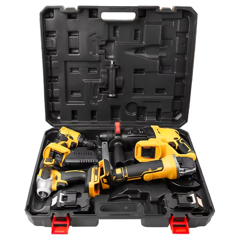 YYHC-Wholesale electric tools set professional 18v brushless drill hammer battery 1set 4 in 1 cordless drill power tools combo s