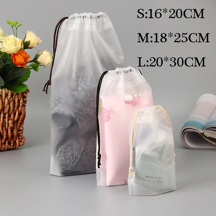 Travel Organizer Transparent Drawstring Cosmetic Bag Women Cute Makeup Bag Cactus Cat Toiletry Bag Storage Pouch Make Up Bag