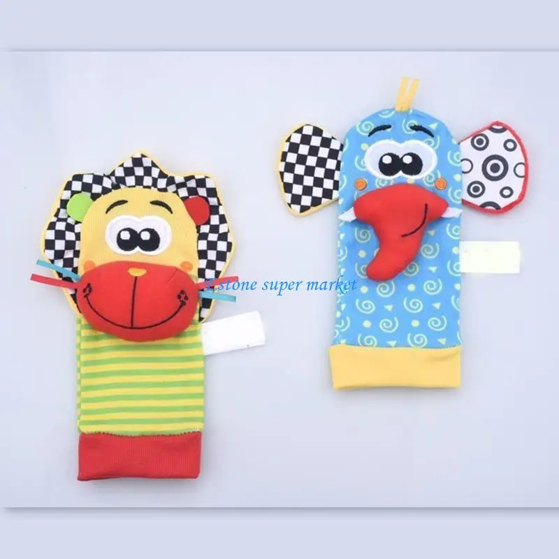 090b 2pcs chaussette chaussette Baby Baby Shaking Touet pour animal Teether Infant Musical