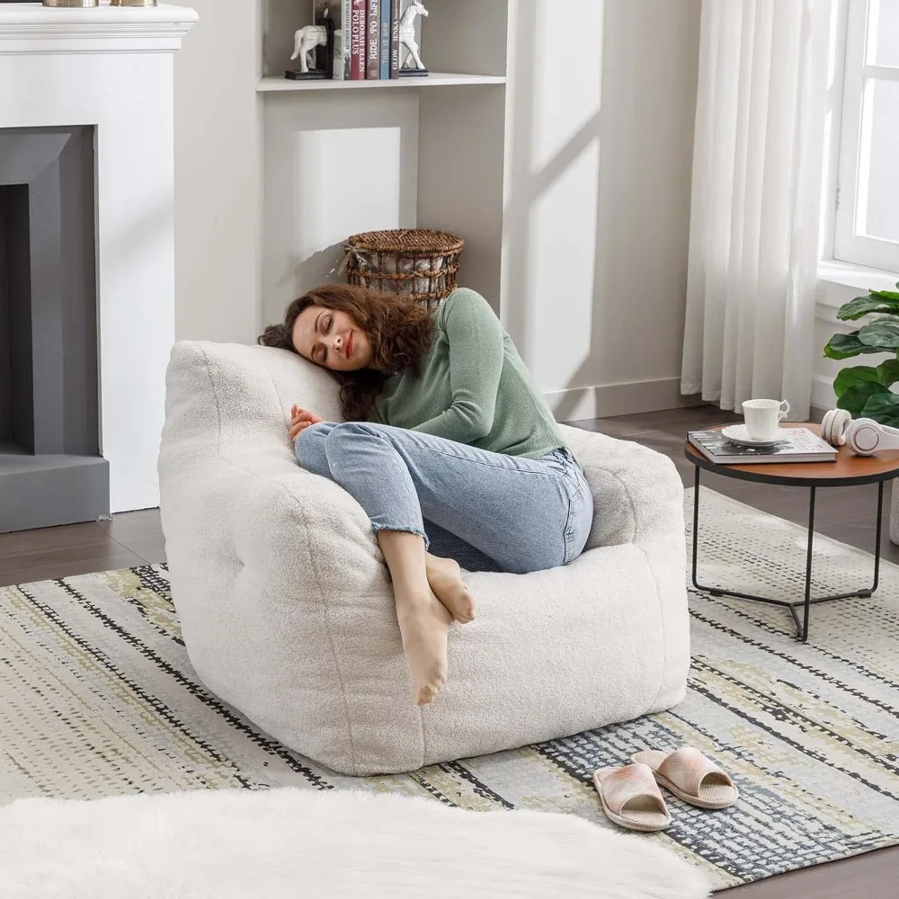 كراسي Antetek Bean Bag للبالغين والأطفال، كرسي تيدي فابرك حديث، كرسي أريكة فائق النعومة لغرفة المعيشة وغرفة النوم، Apar