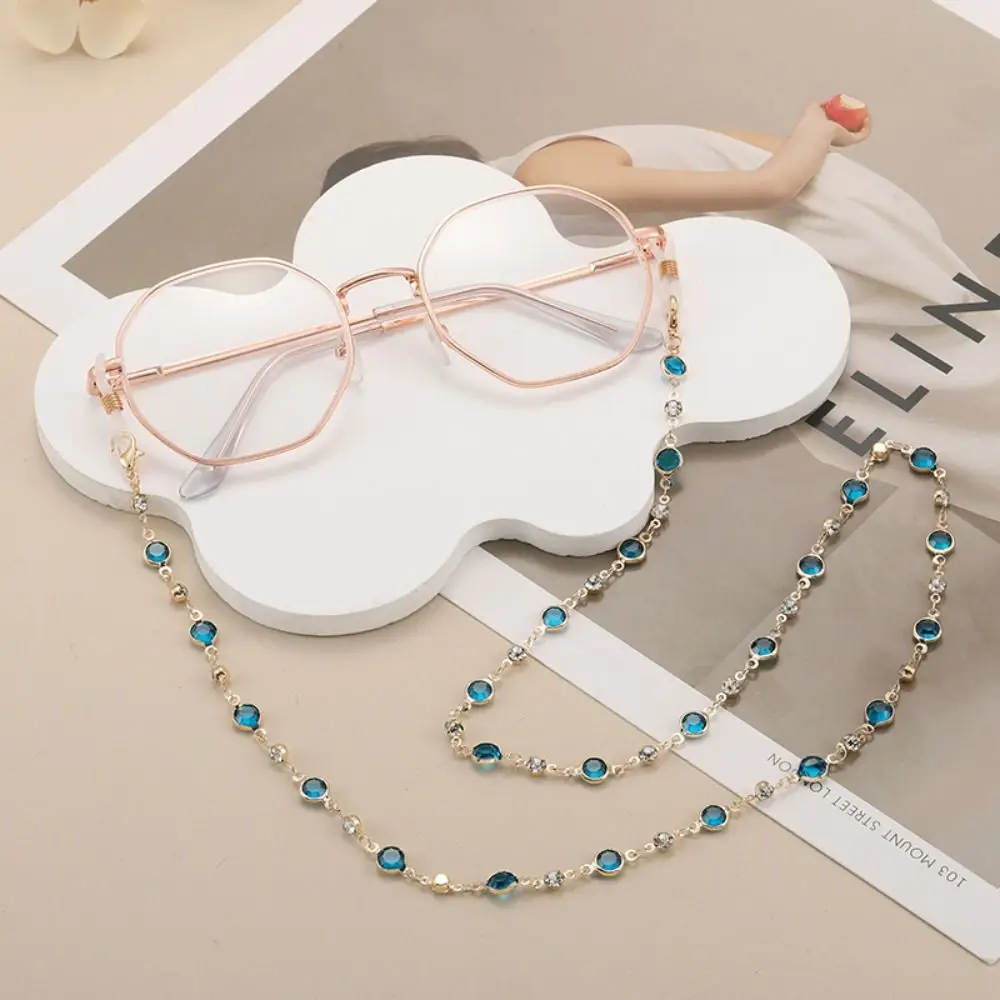 Fashion Vintage Beads Glasses Chain Bohemian Lanyard Crystal Glasses Chain Copper Elegant Mask Chain Eyewear Accessories