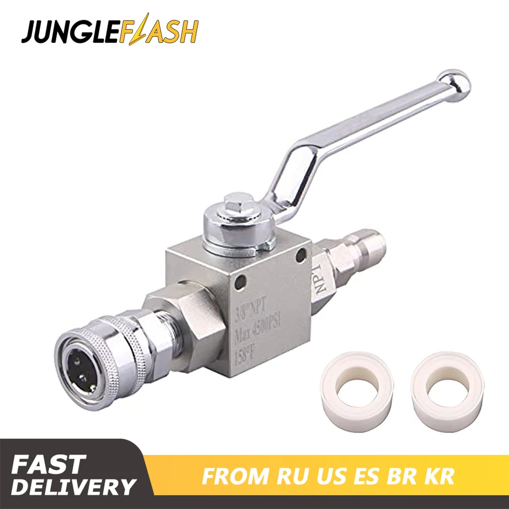 

Car Accessories High Pressure Washer Ball Valve Kit With 3/8 Inch Quick Connect Plug for Power Washer Pump Hose Switch 4500 PSI