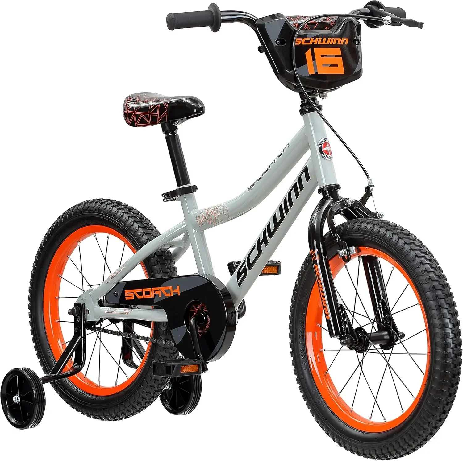 Scorch BMX Style Kids Bike, For Boys and Girls Ages 3-7 Years, 16-Inch Wheels, Training Wheels Included, Cross Bar Pad a