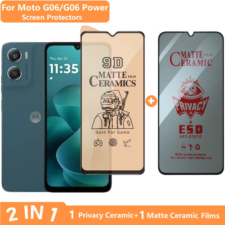 

Ceramic Matte Screen Protector Films for Moto G06 Anti-spy Film for Moto G06 Power Anti Shatter Anti-fingerprint