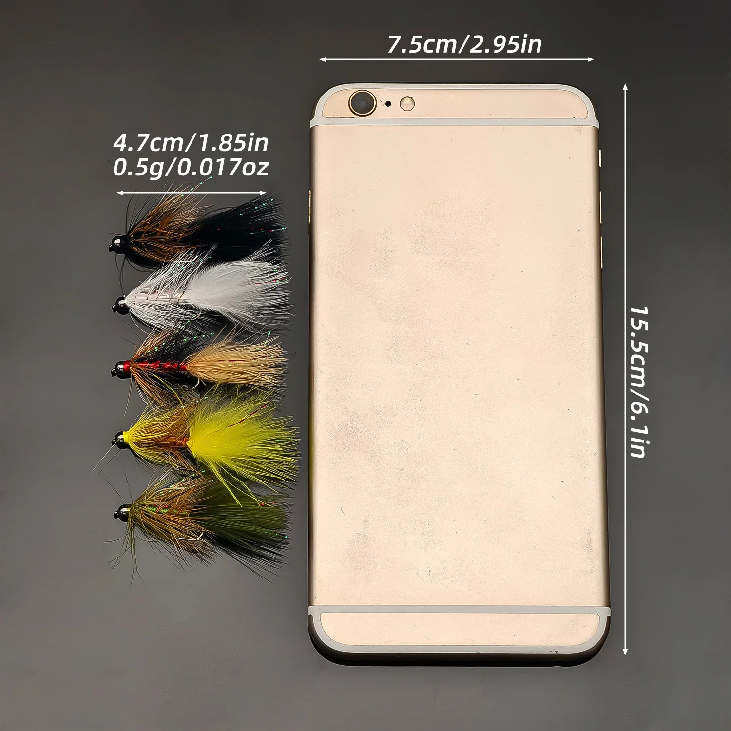 ANFS 5 قطع من الخرز النحاسي الصوفي Bugger-Streamers يطير لسمك السلمون المرقط وسمك السلمون والباس وصيد الأسماك #6