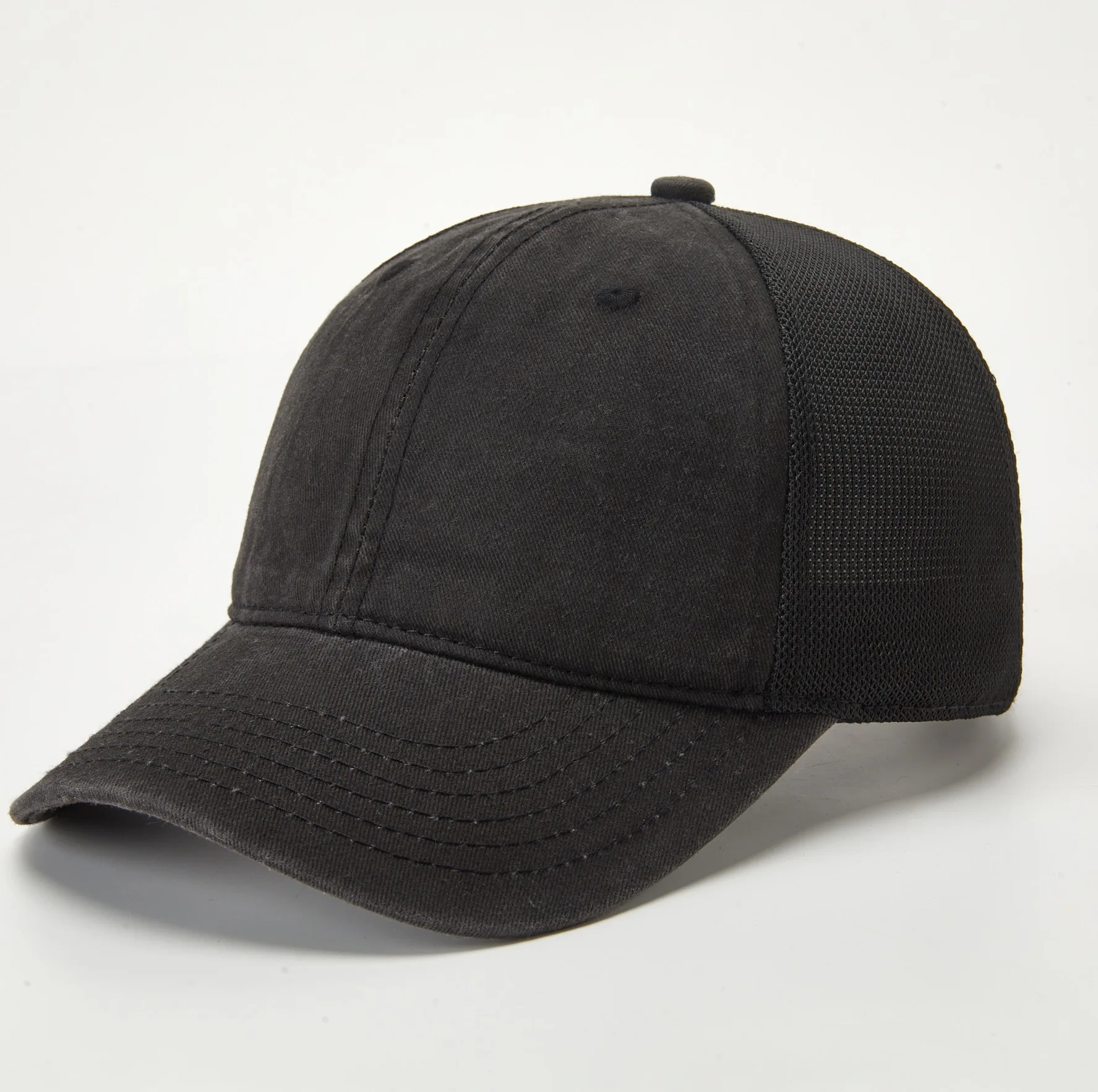 Customized Printed Logo New Water Washed Do Old Mesh Baseball Caps Men's And Women's Outdoor Sports Breathable Duck Tongue Hats