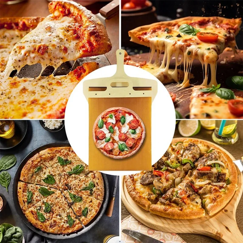 2PCS Sliding Pizza Shovel Sliding Pizza Peel, The Pizza Peel That Transfers Pizza Perfectly Non-Stick