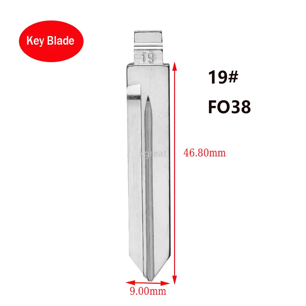 

10шт 19 # Лезвие ключа FO38 KD для Ford Lincoln Mercury в США для KD Keydiy Xhorse VVDI Универсальный No 19 Необрезанный откидной металлический ключ заготовка
