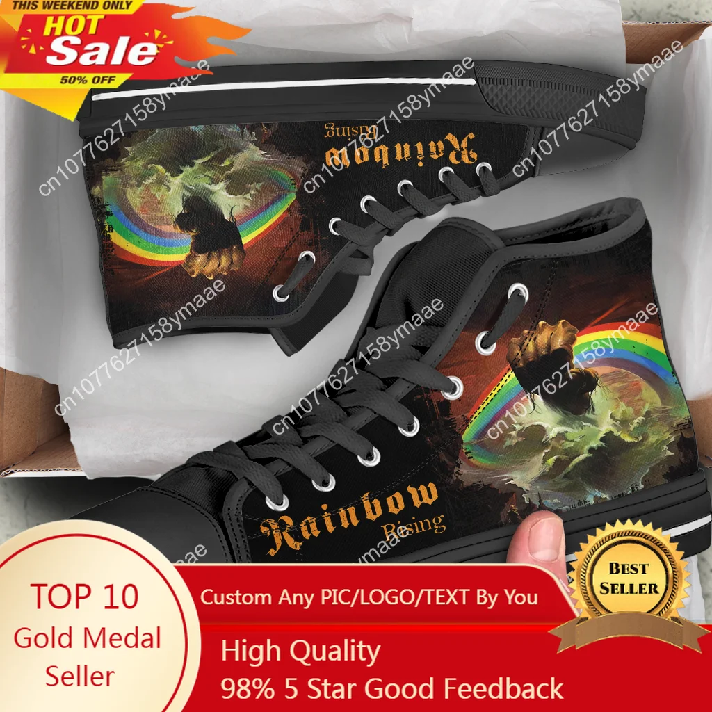 

Hot Cool Temple of The King Rainbow NEW Arrive Lightweight High Top Canvas Shoes Men Women Casual Shoes Breathable Sneakers