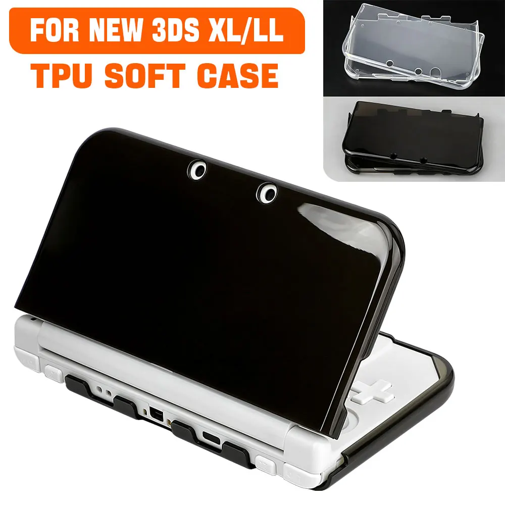 Transparente schwarze/klare TPU-Silikonhülle für NEW 3DS XL LL/NEW 3DS XL, weiche, transparente Schutzhülle, Zubehör für Spielekonsolen. – Detail 11