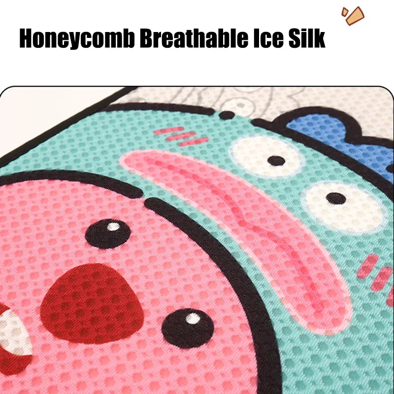 New Cartoon Car Seat Cushion Protector Cute Breathable Ice Silk Fashion Car Seat Cushion Cover Non Sweat Interior Accessories