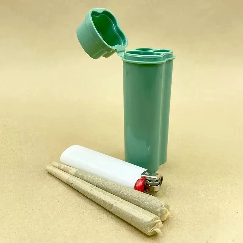 One-piece Flip-top Cigarette Case Kit with Two Holes Including Lighter for Easy Storage and Carrying Around Smoking AccessoriesO