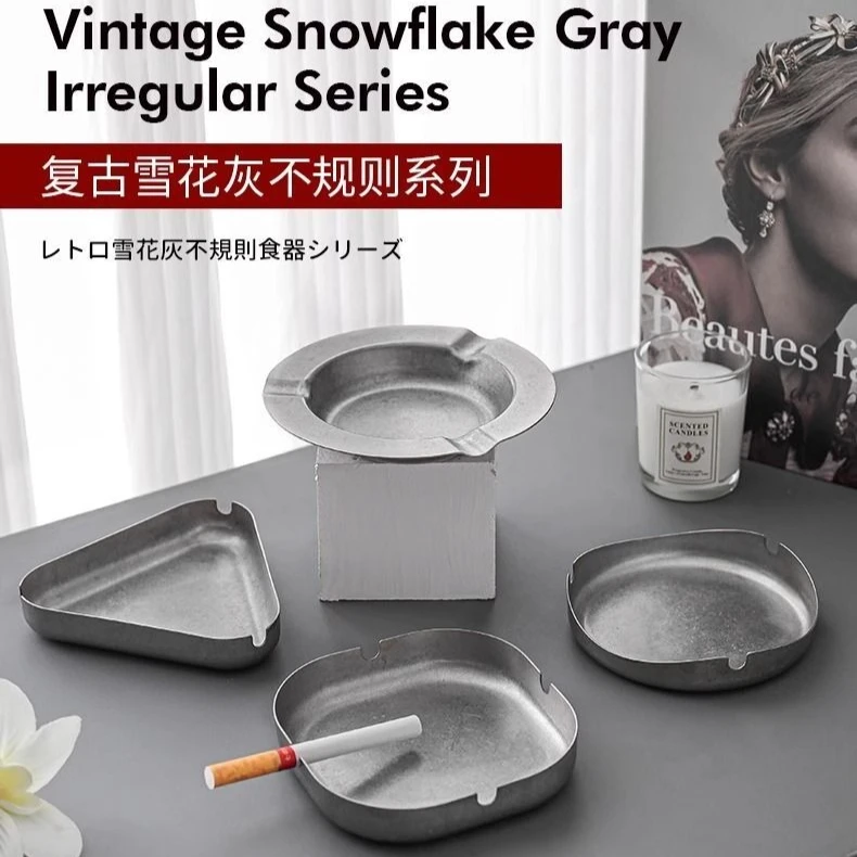 

Premium vintage stainless steel cigar ashtray, featuring a creative and personalized design, ideal for camping, living room