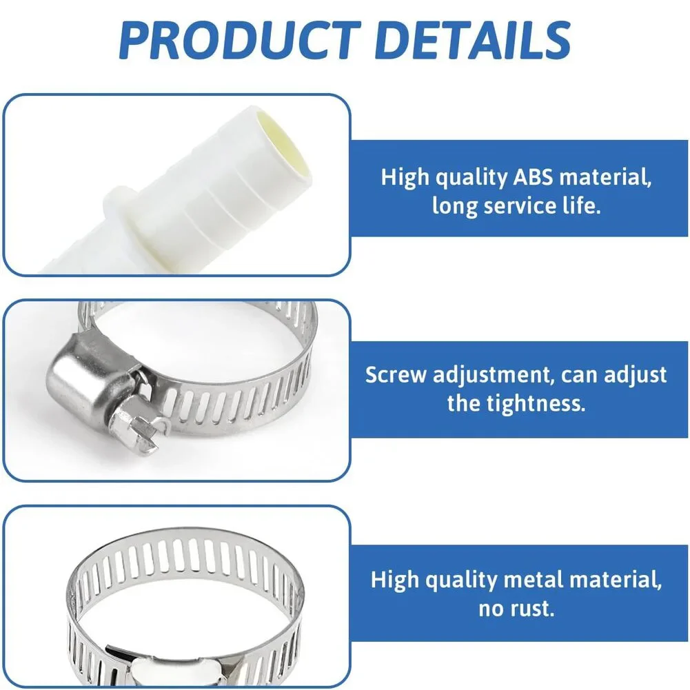 Dishwasher Drain Pipe Drain Hose Connector 17mm Inner Diameter 65mm Total Length ABS Plastic Material For Dishwashers