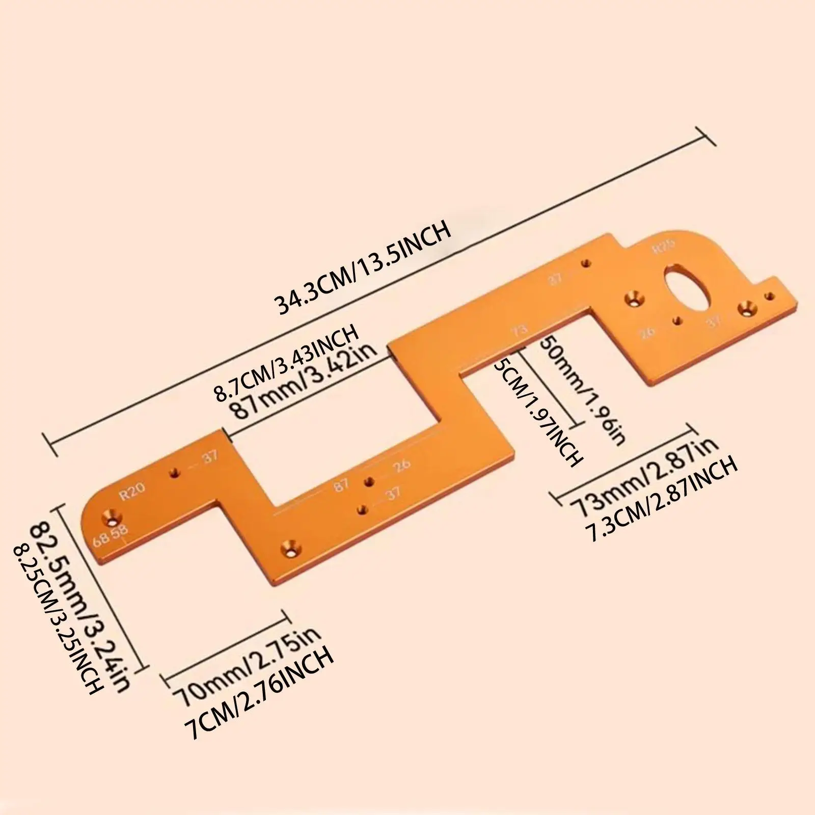 Invisible Embedded Handle Slotting Template Portable Woodworking Tool Wood Slotting Tool for Grooving Wardrobe Carpentry Closet