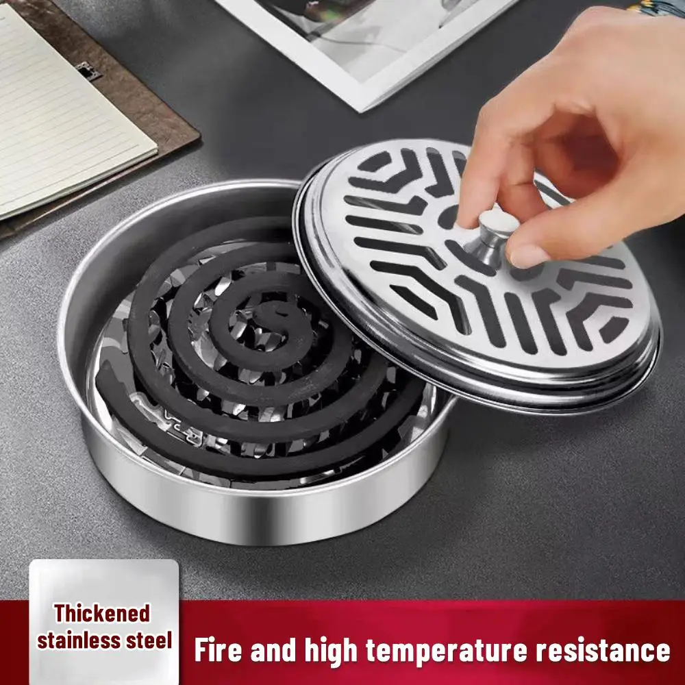 Safe Metal Mosquito Coil Box With Lid Fireproof Anti-scalding Creative Incense Burner Mosquito Coil Holder Mosquito Coil Tray