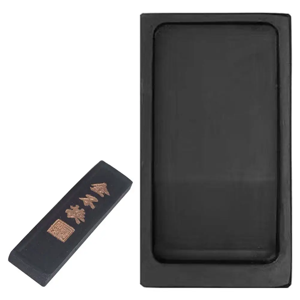 1Set Elegant Traditional Chinese Inkstone Grinding Inkslab for Calligraphy Painting Writing Drawing Ink Slab Washable Reusable