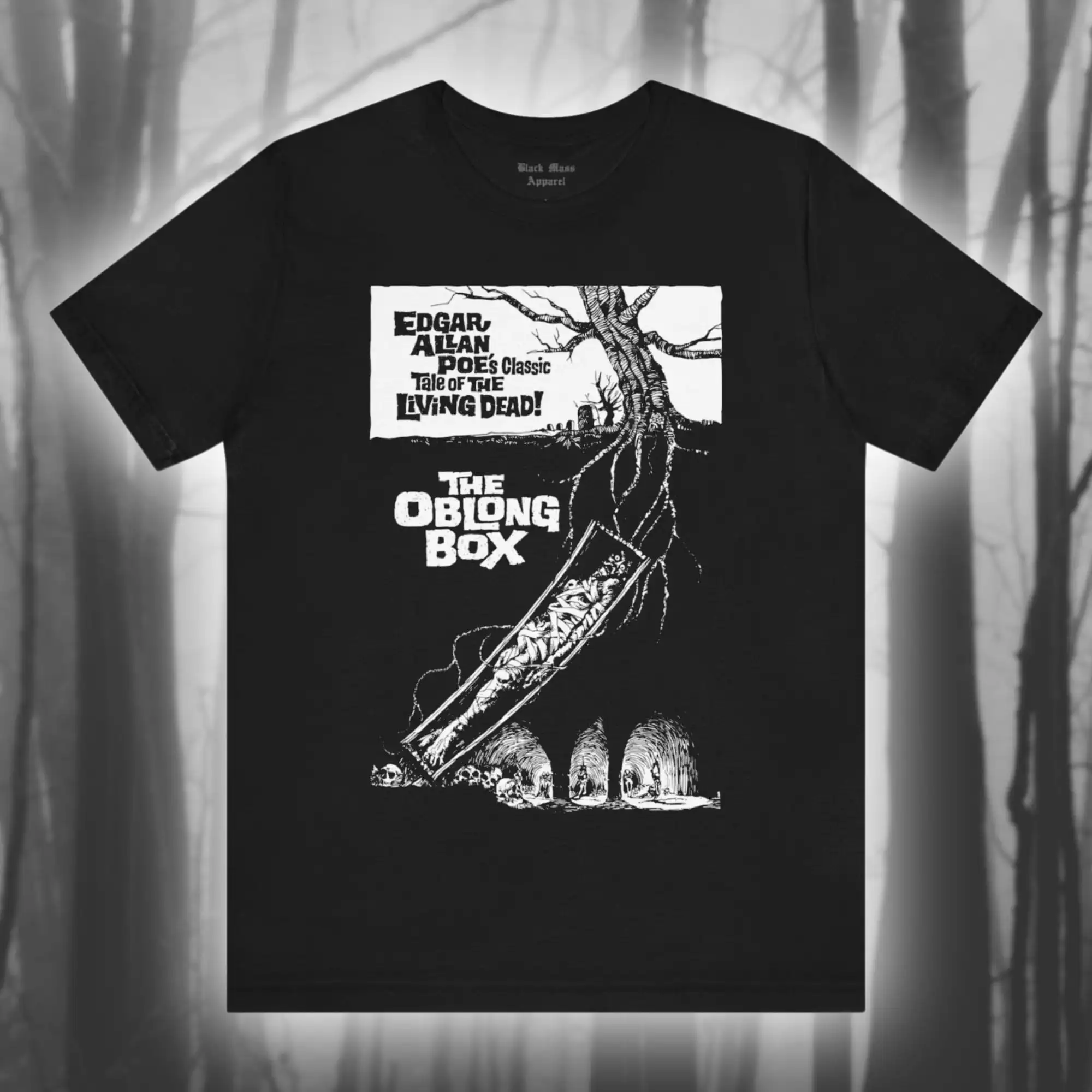 The Oblong Box Edgar Allan Poe T Shirt Horror Classic Literature Gothic Writer Bookworm Jersey