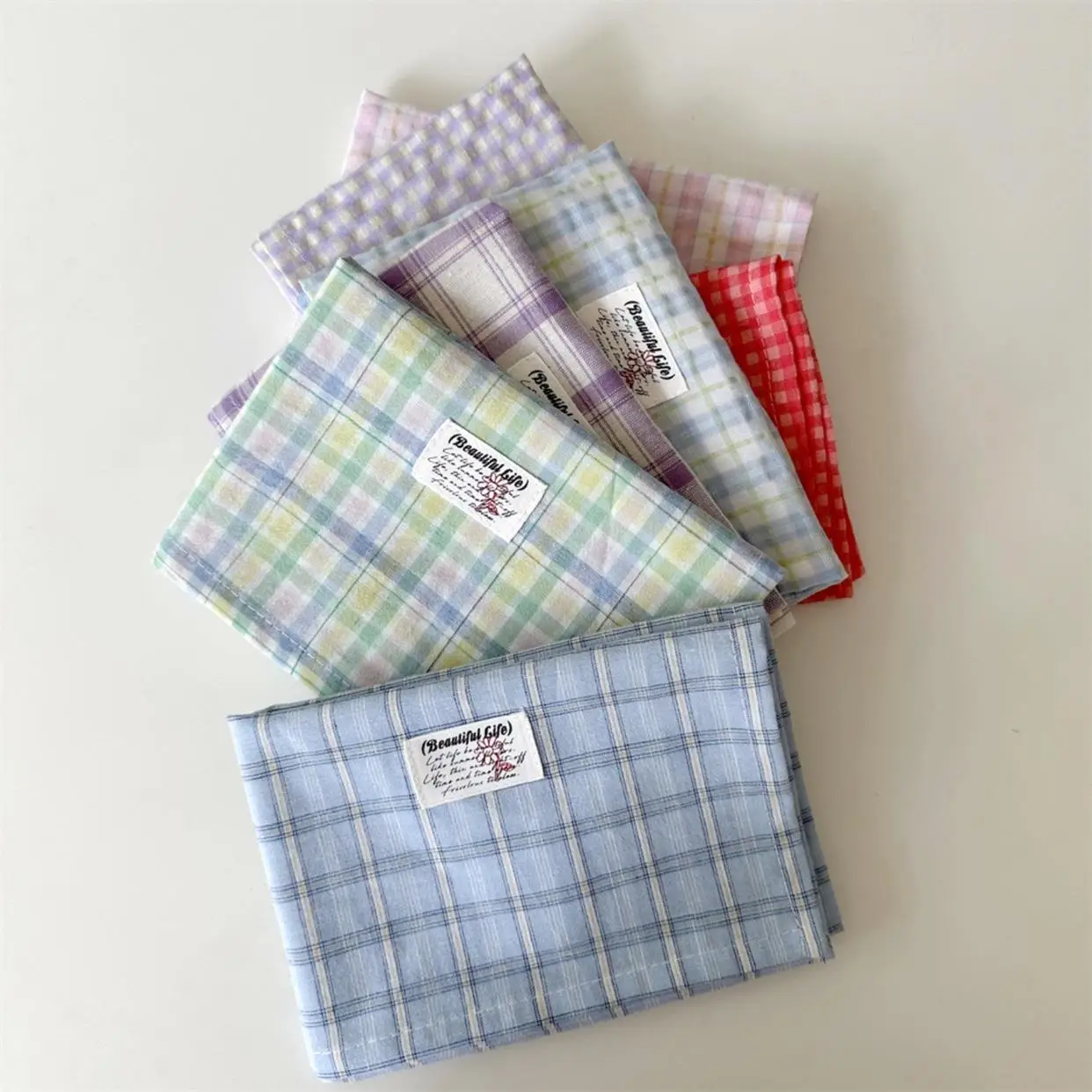 

Салфетка-плед в клетку для сервировки стола, фон для фотосъемки еды, хлопковая ткань в деревенском стиле, домашний текстиль, декор для обеденного стола