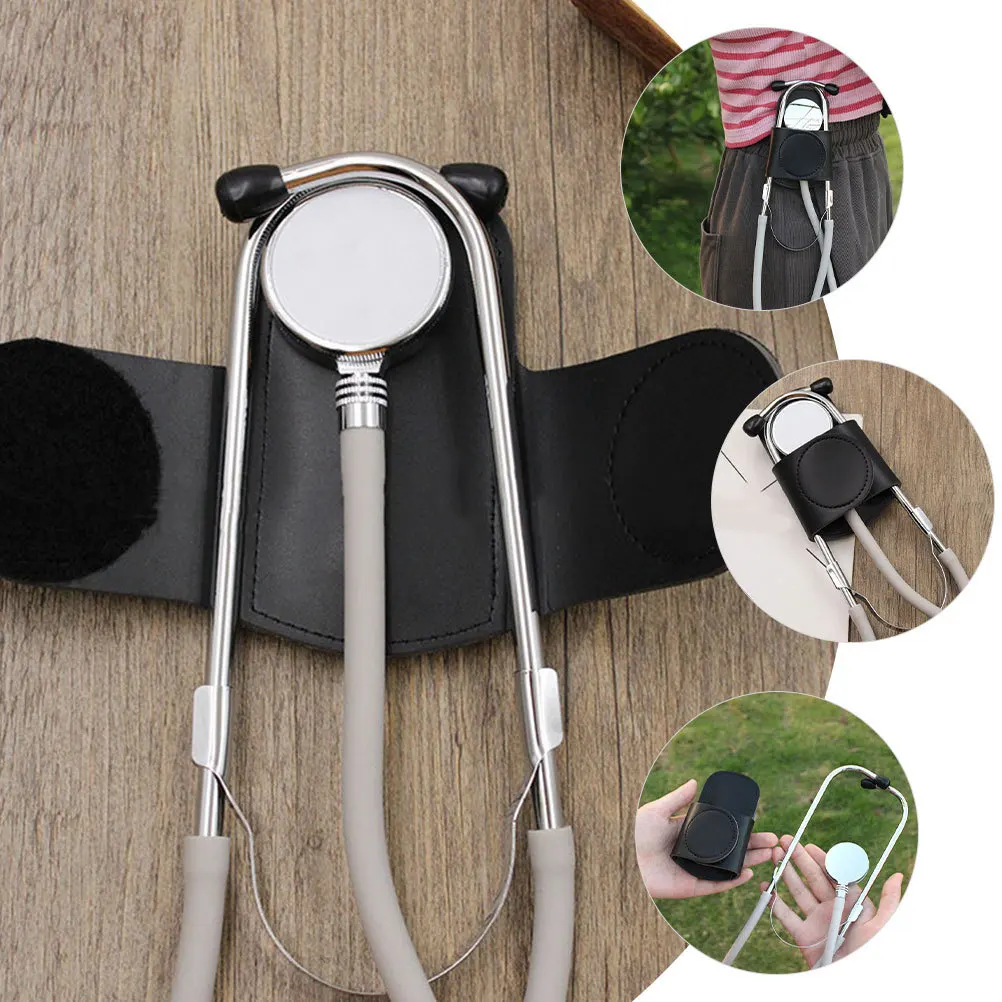 

2Pcs Stethoscope Holder Replacement PU Clip Durable Stethoscope Protector Hip Holder for Medical Staff