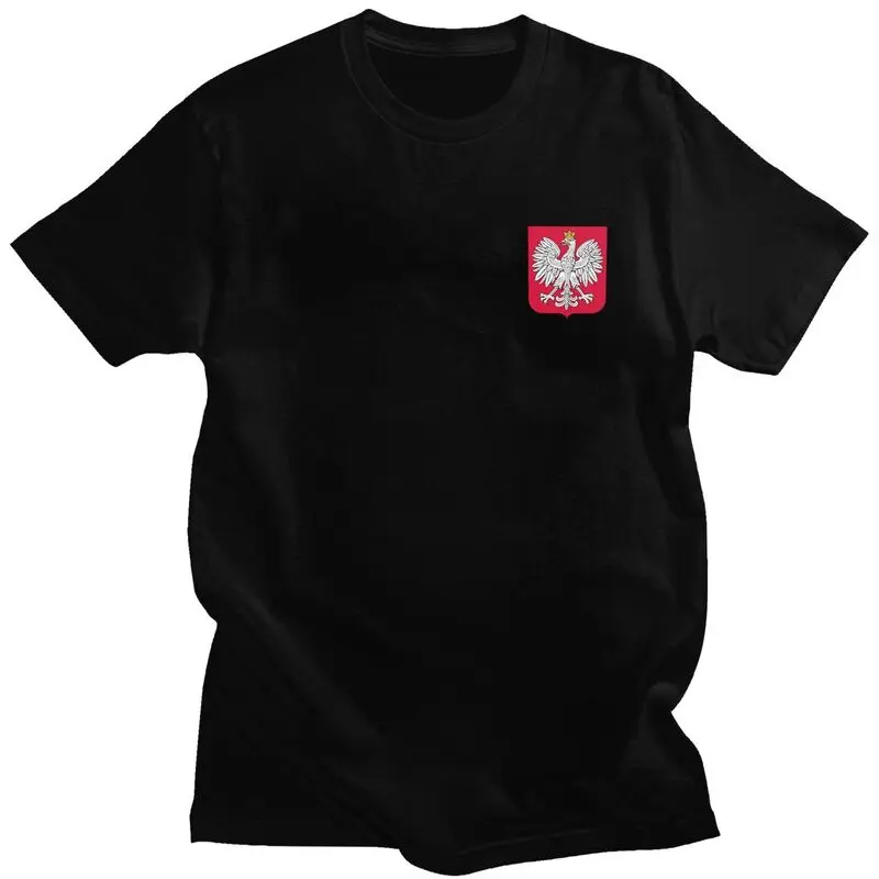 Custom Kingdom Of Poland Flag T Shirts Short Sleeve Cotton Streetwear T-shirt Casual Polska Coat Of Arms Tee Loose Fit Clothes