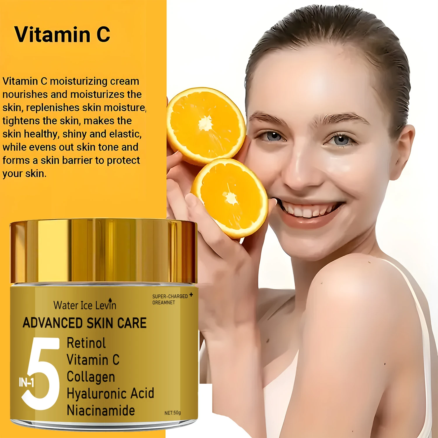 5-in-1 Facial Moisturizing Cream, Containing Vitamin C, Collagen, and E - Pore Hydration Formula, Suitable for All Skin Types, Non-Irritating view 5