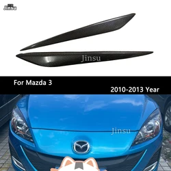 Fit For Mazda 3 2010 2011 2012 2013 Carbon Fiber Car Headlight Cover Eyebrows M3 Front Lamp Decorative Sticker Eyelids 2Pcs