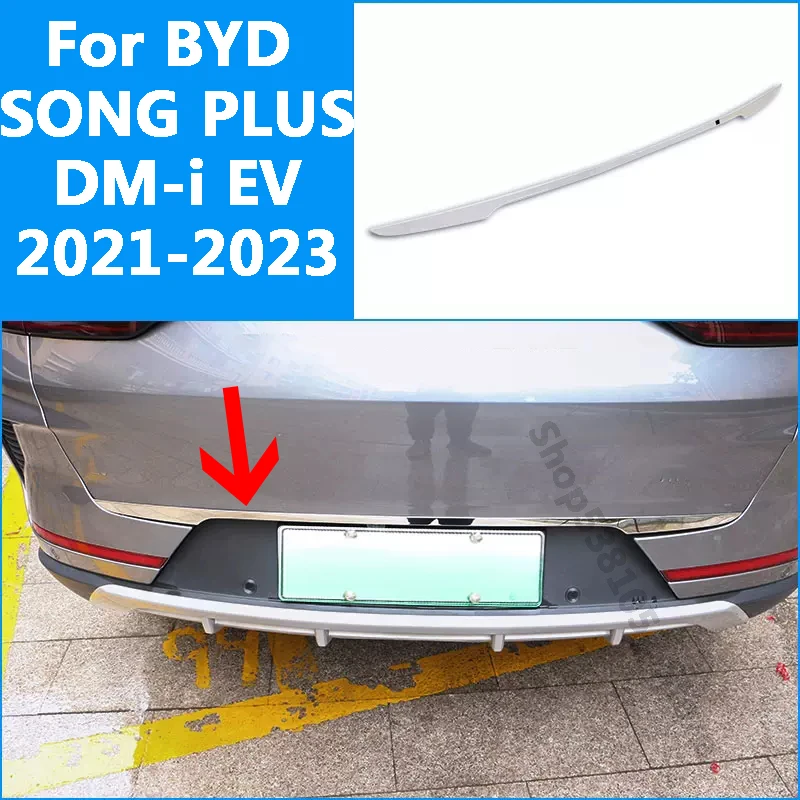 For BYD SONG PLUS DM-i EV 2021 2022 2023 Stainless Steel Car Styling Back Door Tailgate Trim Strip Decoration Accessories