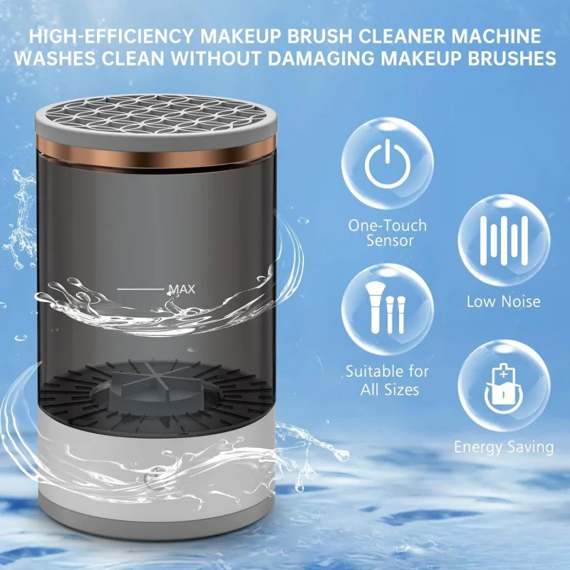 Rechargeable Makeup Brush Cleaner Machine Electric Cosmetic Brushes Cleaning & Dryer Tool Great gifts for wife, girlfriend