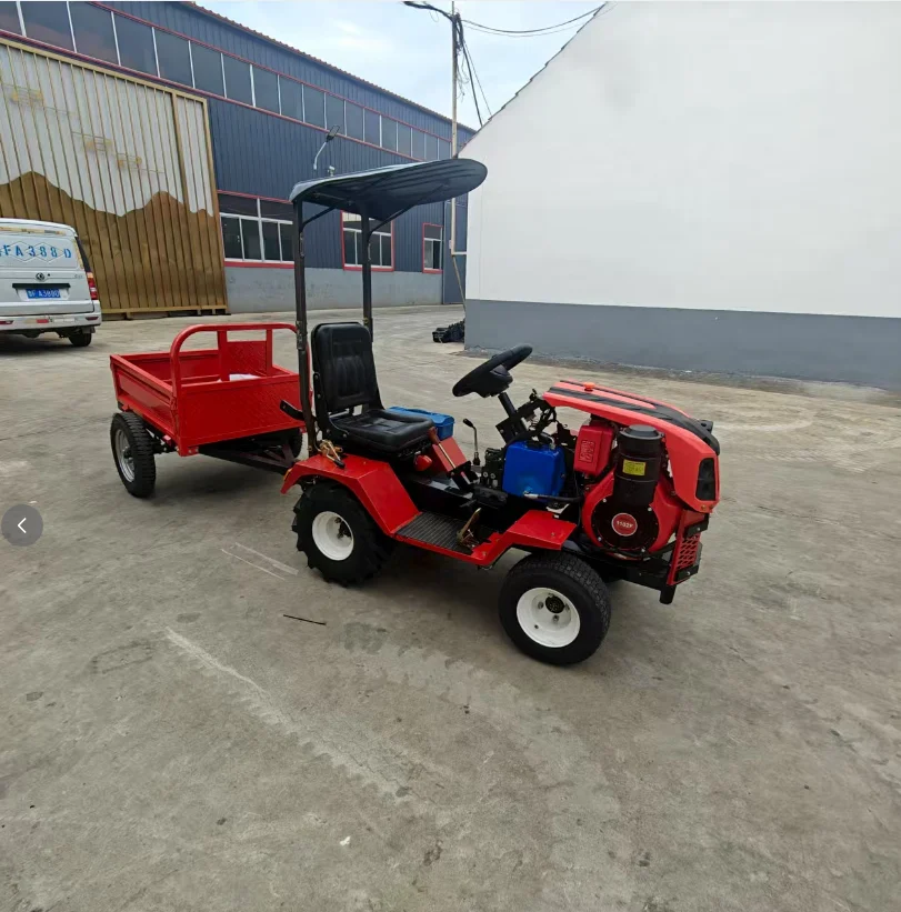 Mini Compact Wheel Farm Tractor Support Multiple Custom Attachments PTO Parts For Backyard Garden Farming Use - view 3