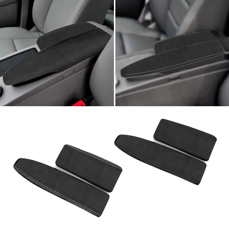 ABS+Suede Leather Accessories Car Center Console Armrest Box Cover Trim For Mercedes Benz C E GLK Class W204 W212 X204 2008-2015