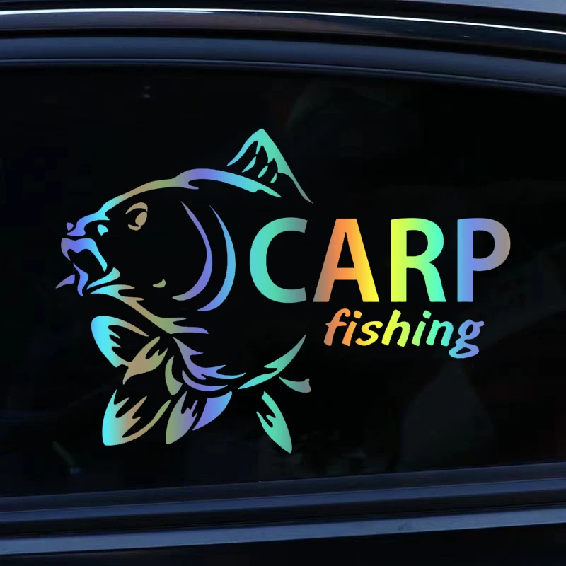 Die-Cut Vinyl Decal Carp fishing Car Sticker Waterproof Auto Decors on Car Body Bumper Rear Window Laptop Choose Size 41361#