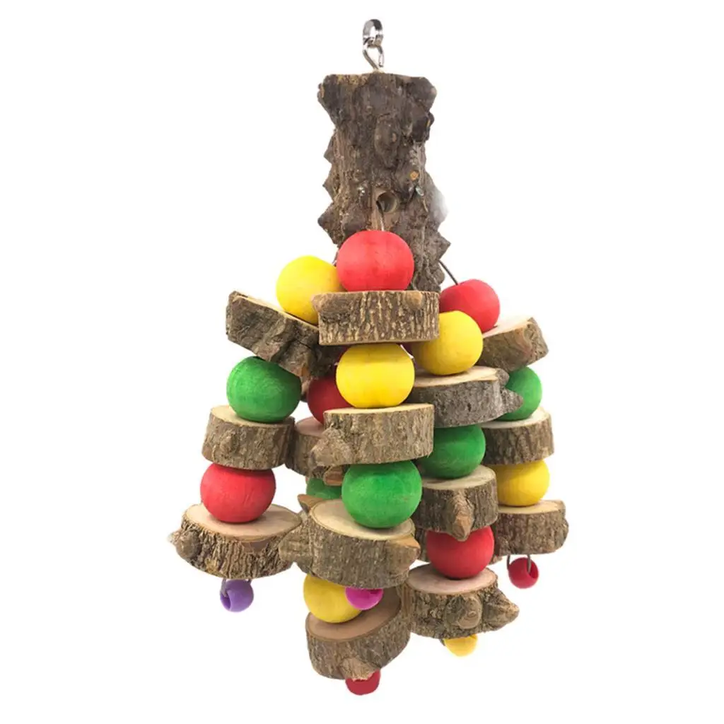 Hanging Wooden Chew Bird Toy Tabletop Playstand Perch Large Cage Accessories for Parrots and Medium Birds Hanging Wooden Chew Bird Toy Tabletop Playstand Perch Large Cage Accessories for Parrots and Medium Birds