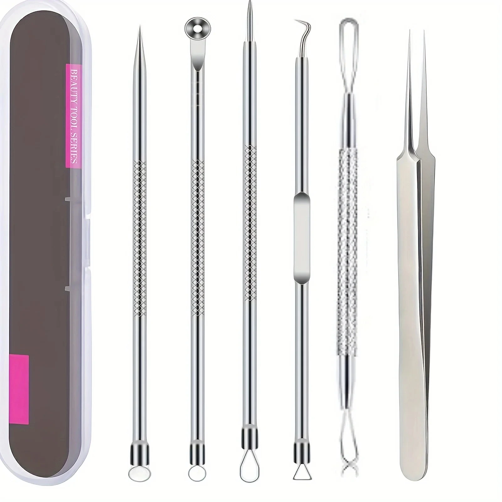 6Pcs Ultra-Precise Pimple Tweezers Set - Pro Acne and Blackhead Removal Tool -for Effective Face Care and Skin Purification